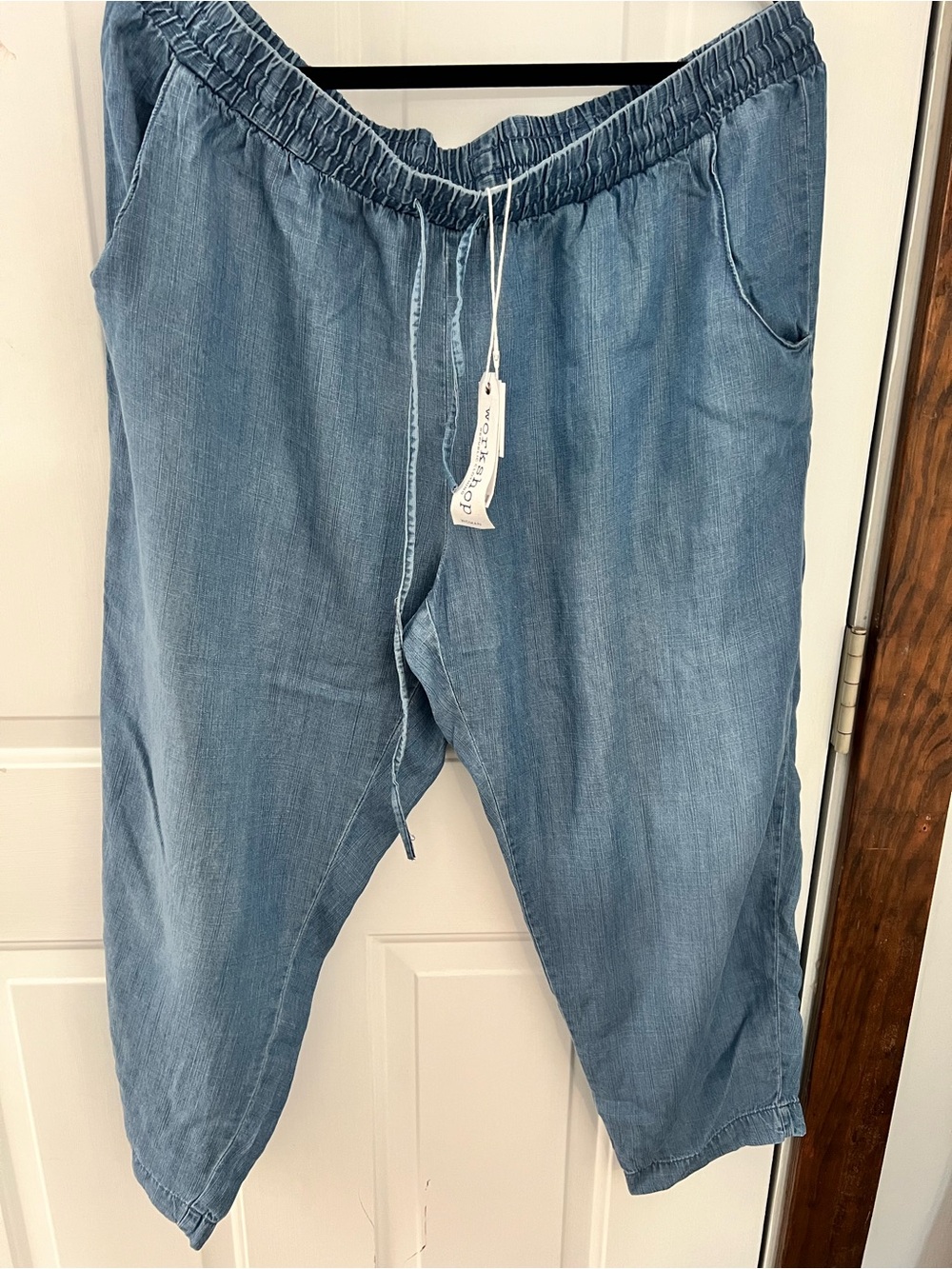 Workshop Republic Clothing Light Blue Relaxed Men's Jeans with Elastic Waist